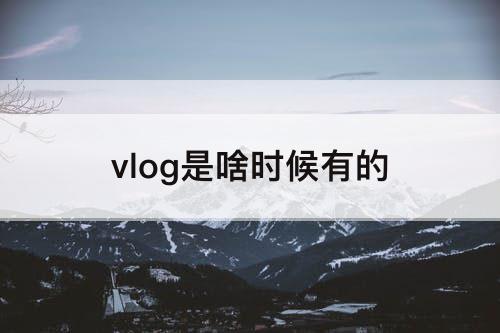 vlog是啥时候有的