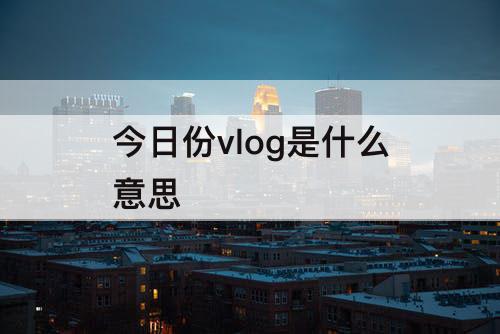今日份vlog是什么意思