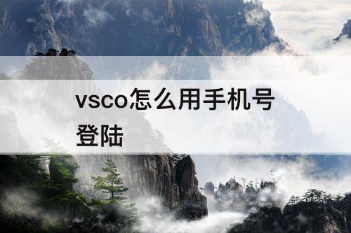 vsco怎么用手机号登陆