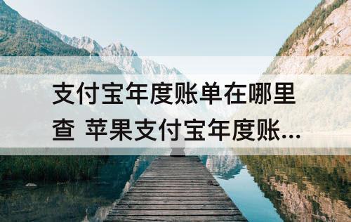 支付宝年度账单在哪里查 苹果支付宝年度账单在哪里查