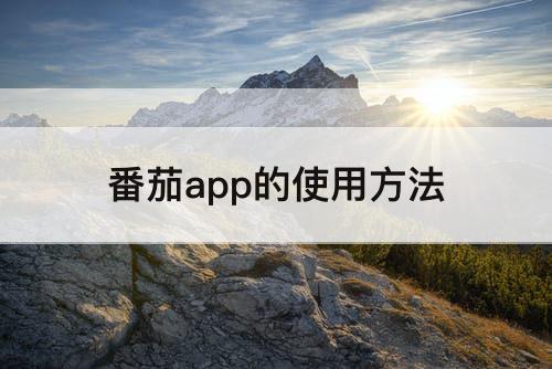 番茄app的使用方法
