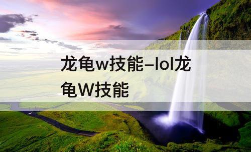 龙龟w技能-lol龙龟W技能