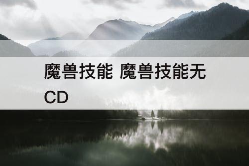 魔兽技能 魔兽技能无CD