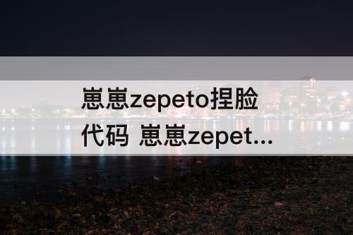 崽崽zepeto捏脸代码 崽崽zepeto捏脸代码可可脸