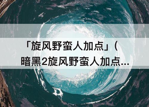 「旋风野蛮人加点」(暗黑2旋风野蛮人加点 逗游)