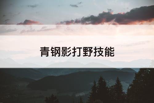 青钢影打野技能