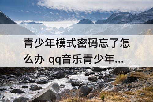 青少年模式密码忘了怎么办 qq音乐青少年模式密码忘了怎么办