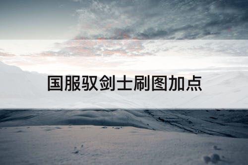国服驭剑士刷图加点