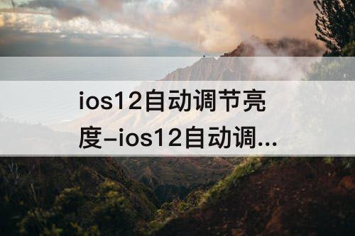 ios12自动调节亮度-ios12自动调节亮度按钮不见只显示文字