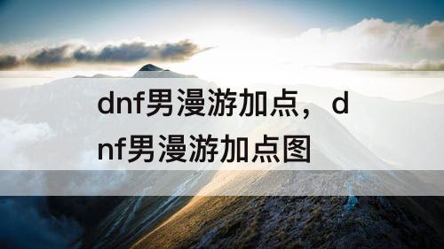 dnf男漫游加点，dnf男漫游加点图