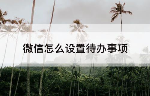 微信怎么设置待办事项