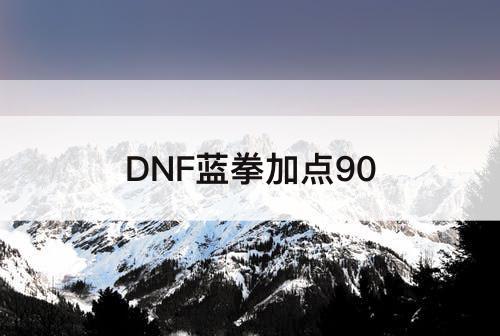 DNF蓝拳加点90