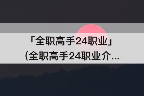 「全职高手24职业」(全职高手24职业介绍)