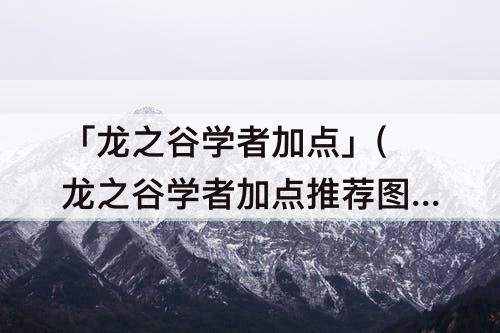「龙之谷学者加点」(龙之谷学者加点推荐图)