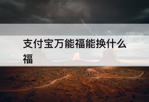 支付宝万能福能换什么福
