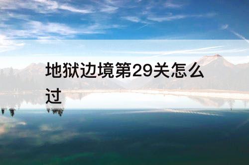 地狱边境第29关怎么过
