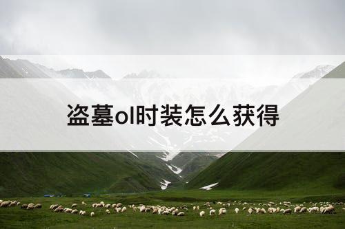 盗墓ol时装怎么获得
