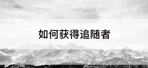 如何获得追随者