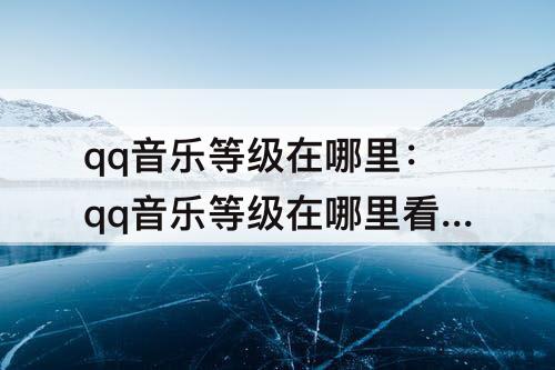 qq音乐等级在哪里：qq音乐等级在哪里看电脑