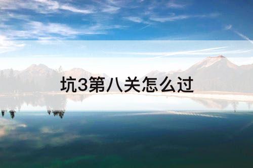 坑3第八关怎么过