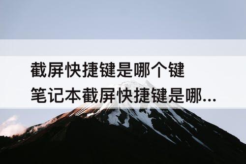 截屏快捷键是哪个键 笔记本截屏快捷键是哪个键苹果
