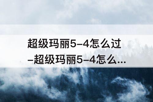 超级玛丽5-4怎么过-超级玛丽5-4怎么过攻略教程