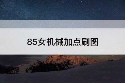 85女机械加点刷图