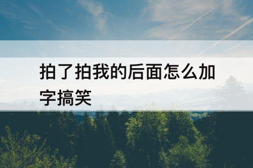 拍了拍我的后面怎么加字搞笑