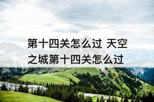 第十四关怎么过 天空之城第十四关怎么过