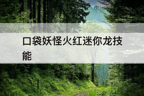 口袋妖怪火红迷你龙技能
