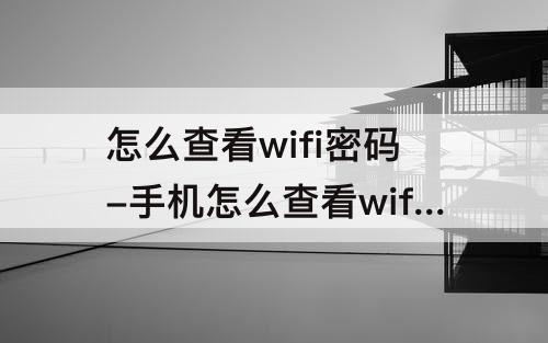 怎么查看wifi密码-手机怎么查看wifi密码忘了怎么办