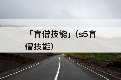 「盲僧技能」(s5盲僧技能)