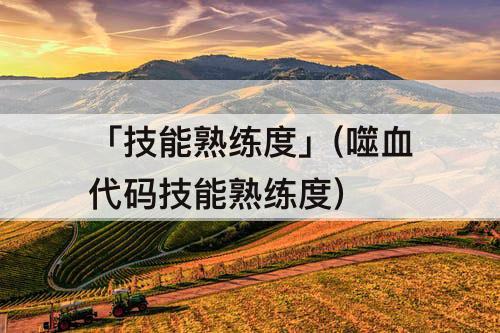 「技能熟练度」(噬血代码技能熟练度)