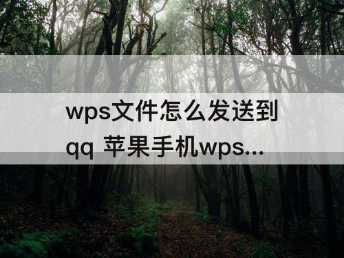 wps文件怎么发送到qq 苹果手机wps文件怎么发送到qq邮箱