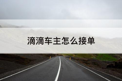 滴滴车主怎么接单