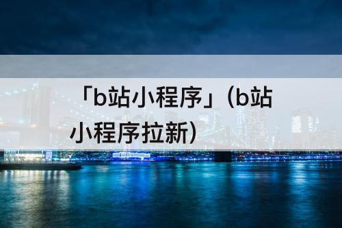 「b站小程序」(b站小程序拉新)