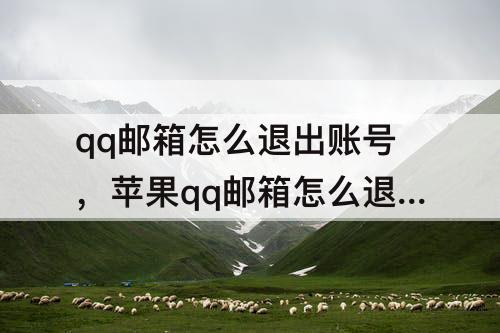 qq邮箱怎么退出账号，苹果qq邮箱怎么退出账号登陆