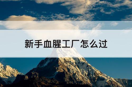 新手血腥工厂怎么过