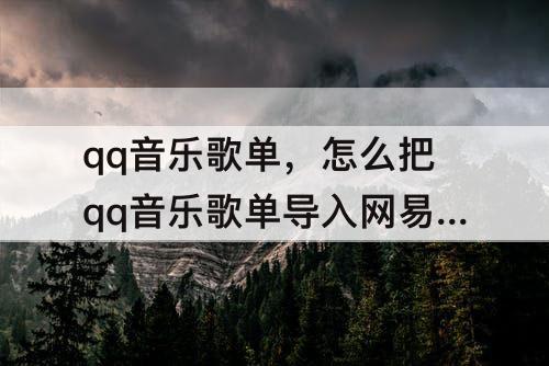 qq音乐歌单，怎么把qq音乐歌单导入网易云音乐苹果