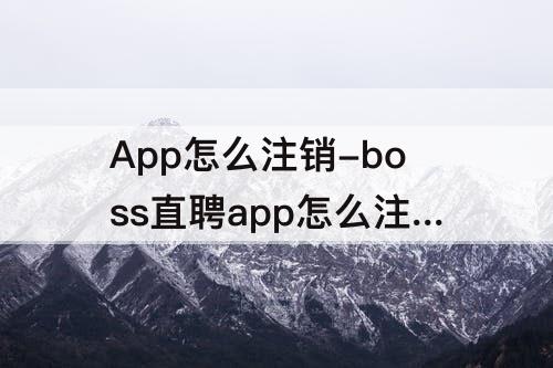 App怎么注销-boss直聘app怎么注销账号