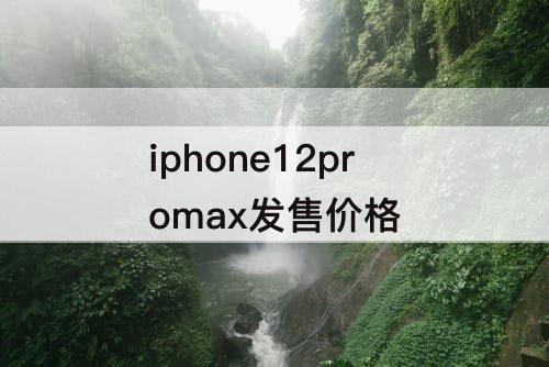 iphone12promax发售价格