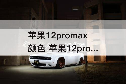 苹果12promax颜色 苹果12promax颜色有哪些图片