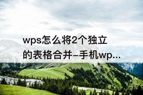 wps怎么将2个独立的表格合并-手机wps怎么将2个独立的表格合并