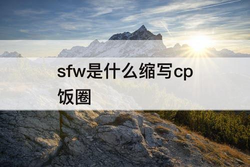 sfw是什么缩写cp饭圈