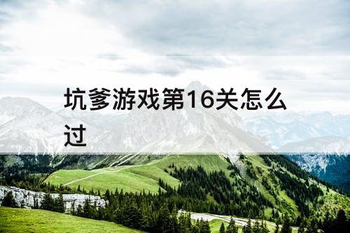坑爹游戏第16关怎么过