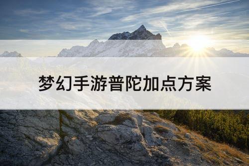 梦幻手游普陀加点方案