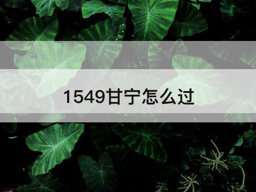 1549甘宁怎么过