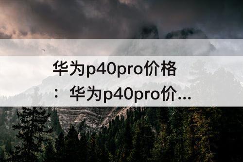华为p40pro价格：华为p40pro价格官网价256g