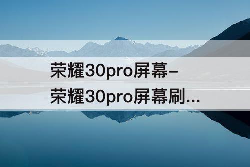 荣耀30pro屏幕-荣耀30pro屏幕刷新率是多少赫兹