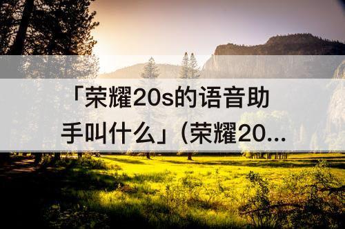 「荣耀20s的语音助手叫什么」(荣耀20s的语音助手叫什么名字)
